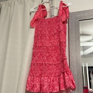 Tie Shoulder Smocked Dress